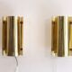Pair of Scandinavian brass wall lamps from Falkenberg 1970