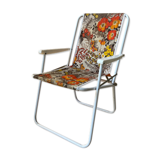 Foldable camping armchair - flashy flower pattern