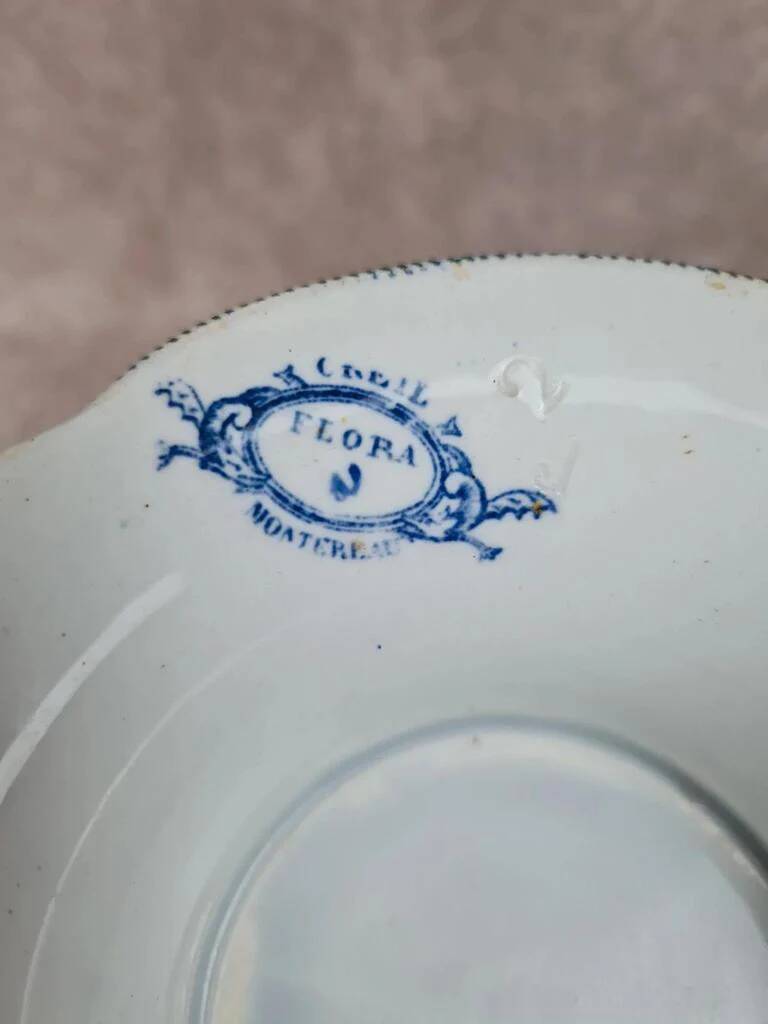 Large antique soup tureen Creil & Montereau – Flora model