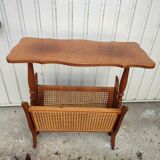 Vintage wicker wood magazine holder