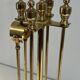 Neoclassical Fire Necessity in Polished Brass on Stand