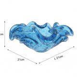 Murano Sculptural Bowl — "Bullicante" Aquamarine Blue — 1950