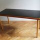 1960's Long Coffee Table with Black Opaxite Glass