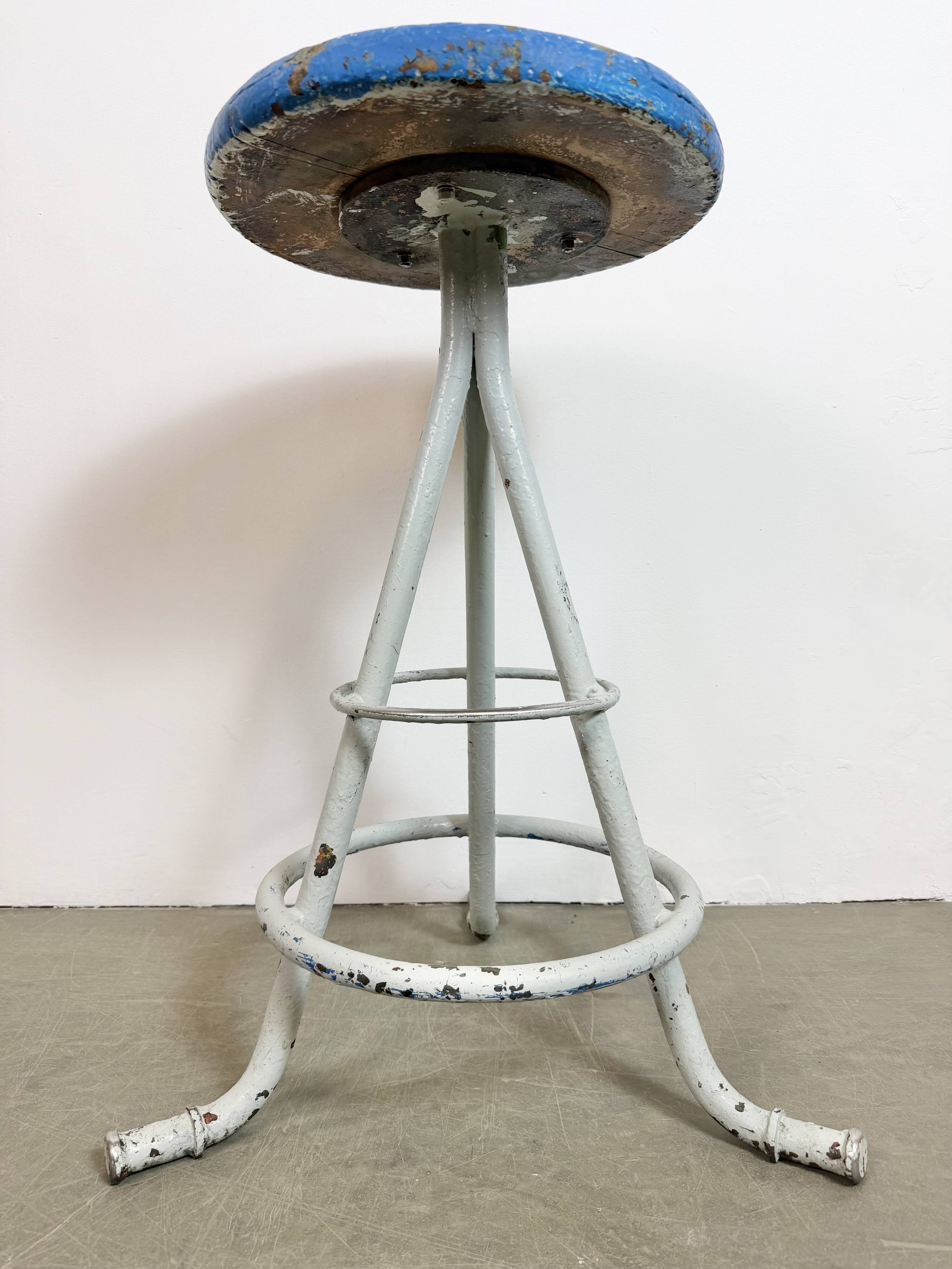 Grey Industrial Workshop Stool, 1960s