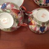 Set of 8 very old fine porcelain cups Japan and 2 under cups