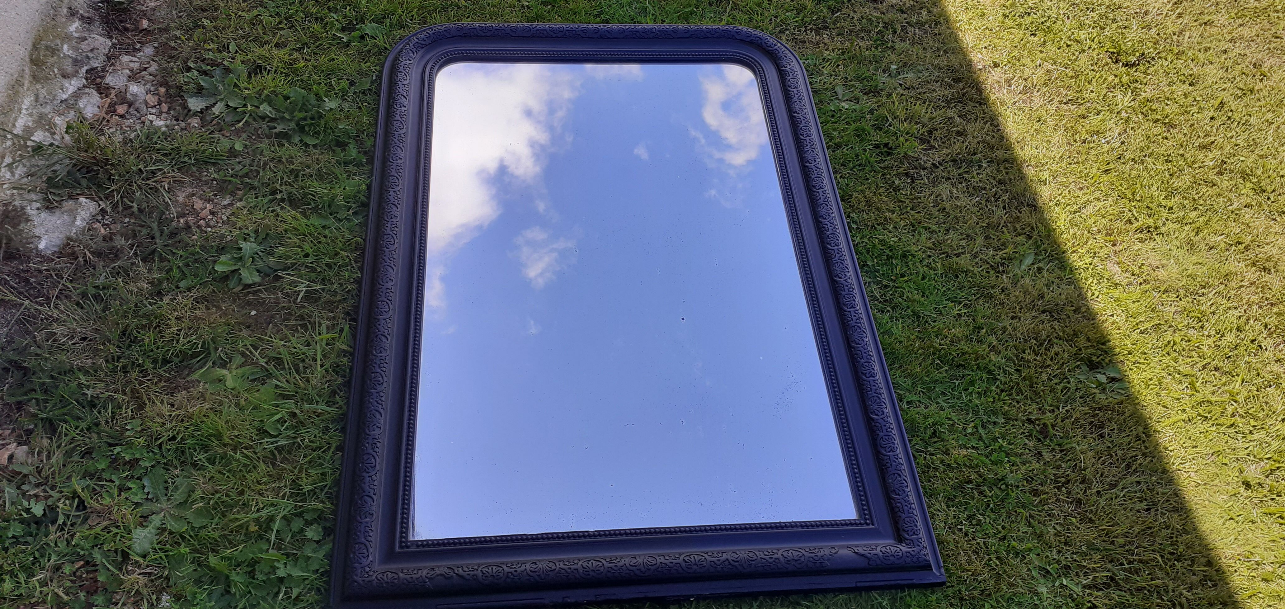 Mirror style Napoleon 3 old black 93x136cm