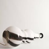 Sculptural Art Glass Murano Style Table Lamp, Black & White, 1960s
