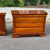 Louis Philippe wooden chest of drawers with 3 drawers