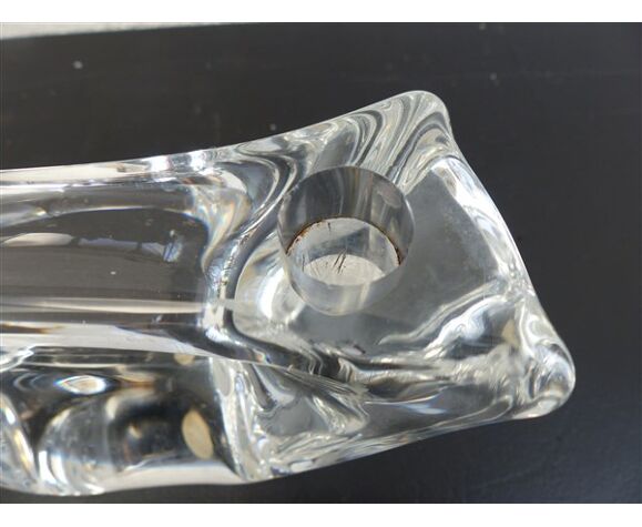 Two-branched crystal Daum bougeoir | Selency