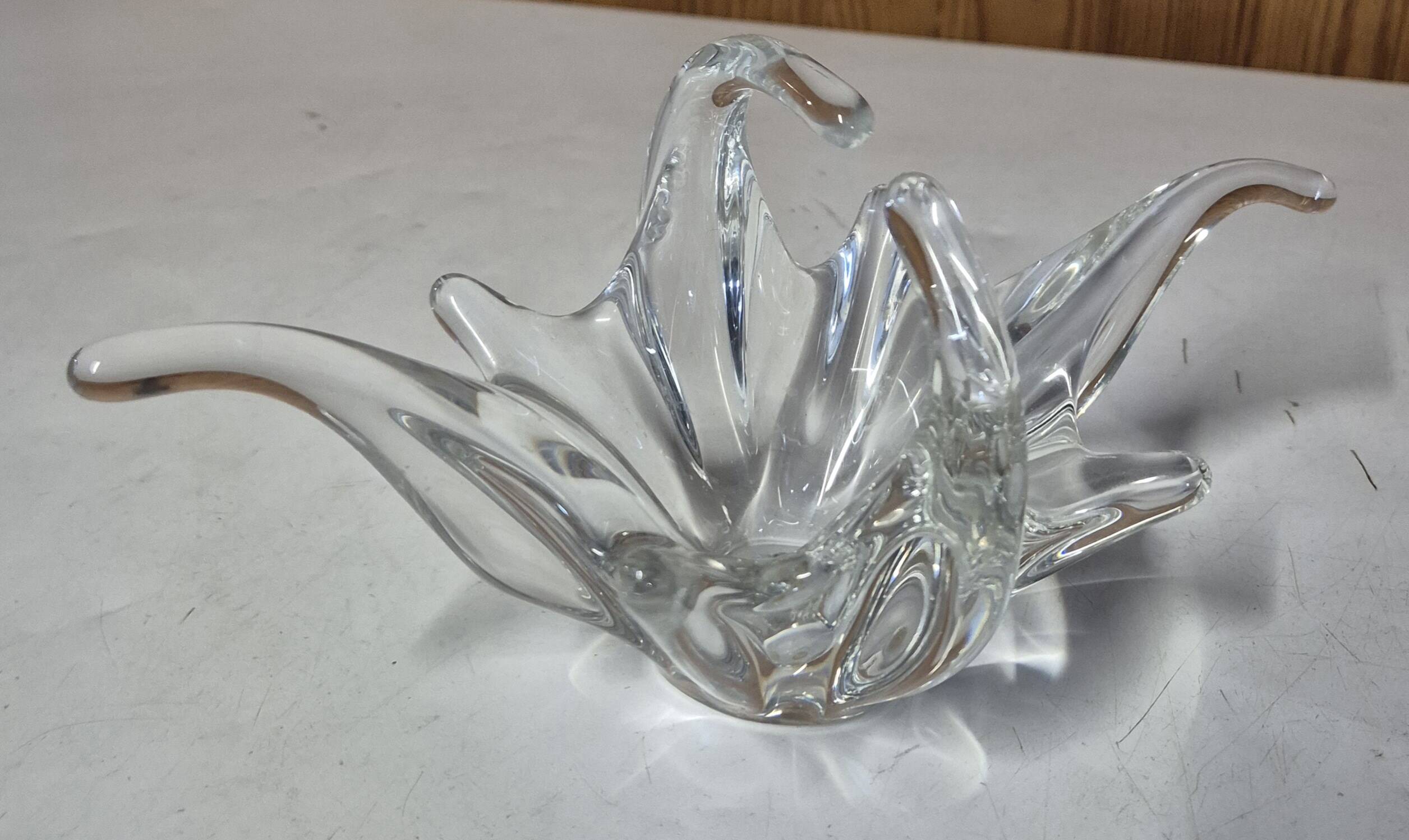 Clear blown crystal centerpiece, Vannes Crystal style, 26cm