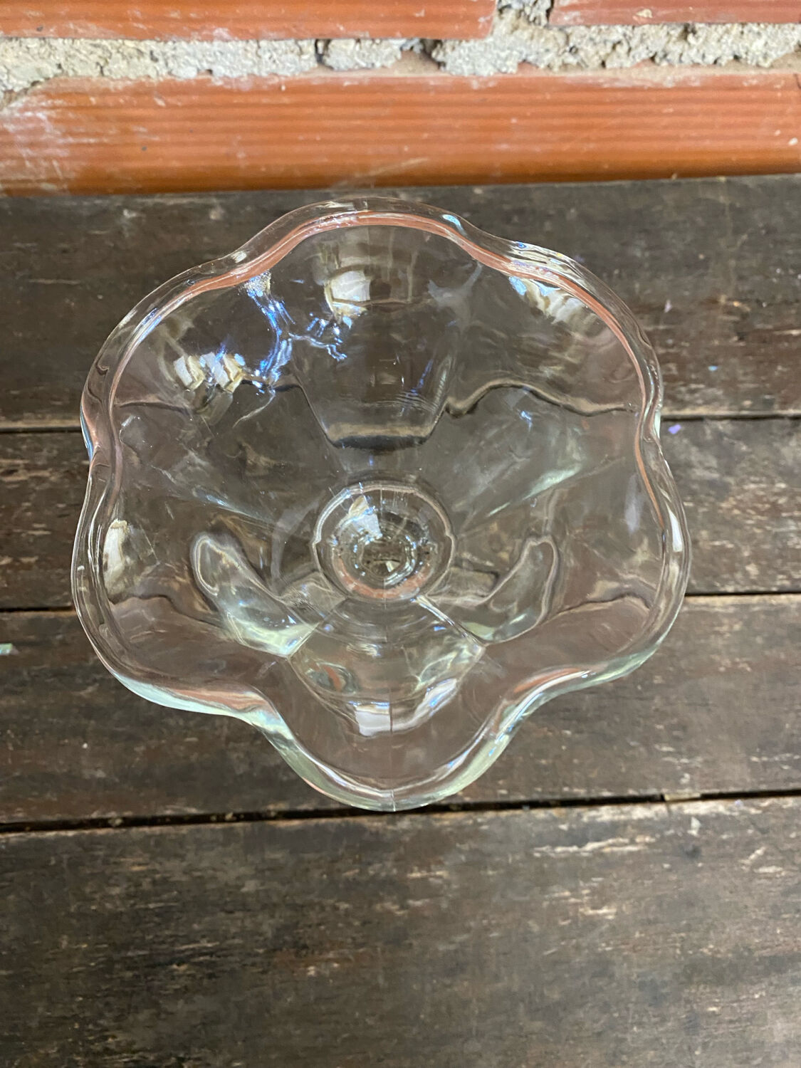 Set of 6 Ice Cream Bowls FIDENZA VETRARIA Moulded Glass Petal Shape It