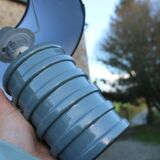 Pair of grey ceramic lamps & mottled grey lampshades – Contemporary design