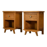 Pair of oak bedside tables from the 1960s