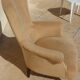Old bergère upholstered in beige velvet – Firm back and seat