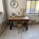 Paneled walnut desk with turned legs, 1900