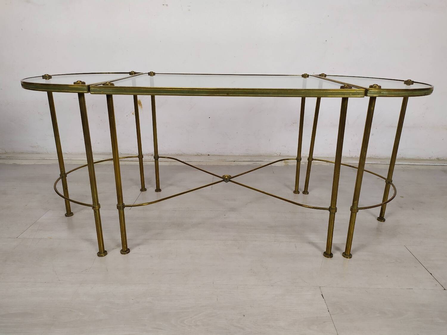 Golden brass coffee tables