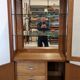 Art Deco walnut burl display cabinet, France circa 1930.