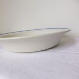 Plat de service rond et creux en porcelaine Badonviller