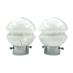 Vintage 70s Glass Table Lamps – White Glass with Metal Stand, Set of 2