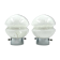 Vintage 70s Glass Table Lamps – White Glass with Metal Stand, Set of 2