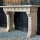 Neo-Gothic style Lumel beige marble fireplace circa 1880