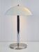 Mid-Century Mushroom Table Lamp in Sandblasted Glass, Stainless Steel & Chrome, 1960s