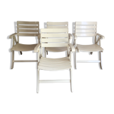 4 vintage folding garden armchairs