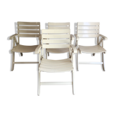 4 vintage folding garden armchairs