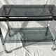 Rolling service chrome smoked glass dark grey