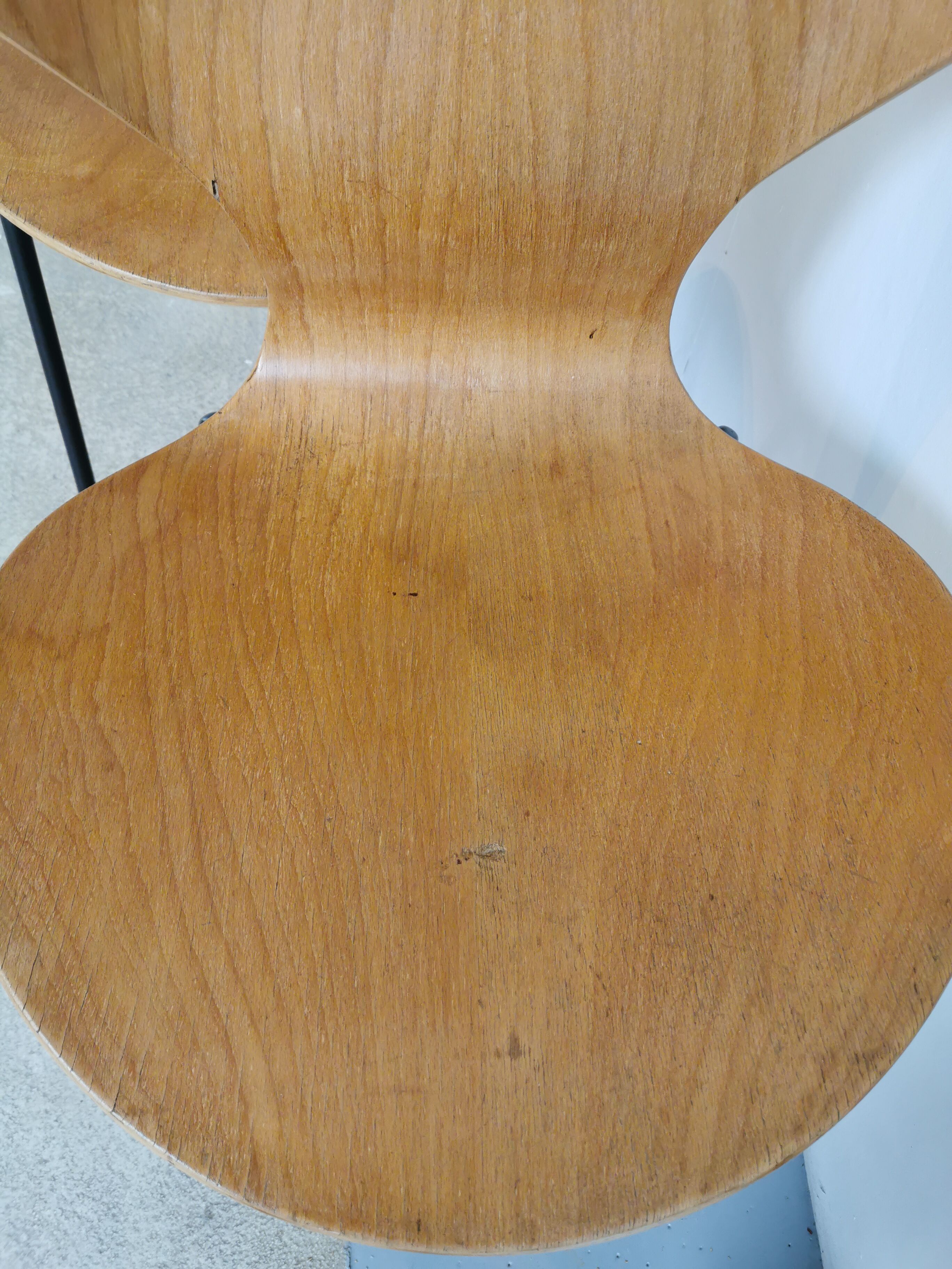 2 wooden chairs - metal circa 1950 Genevieve Dangles