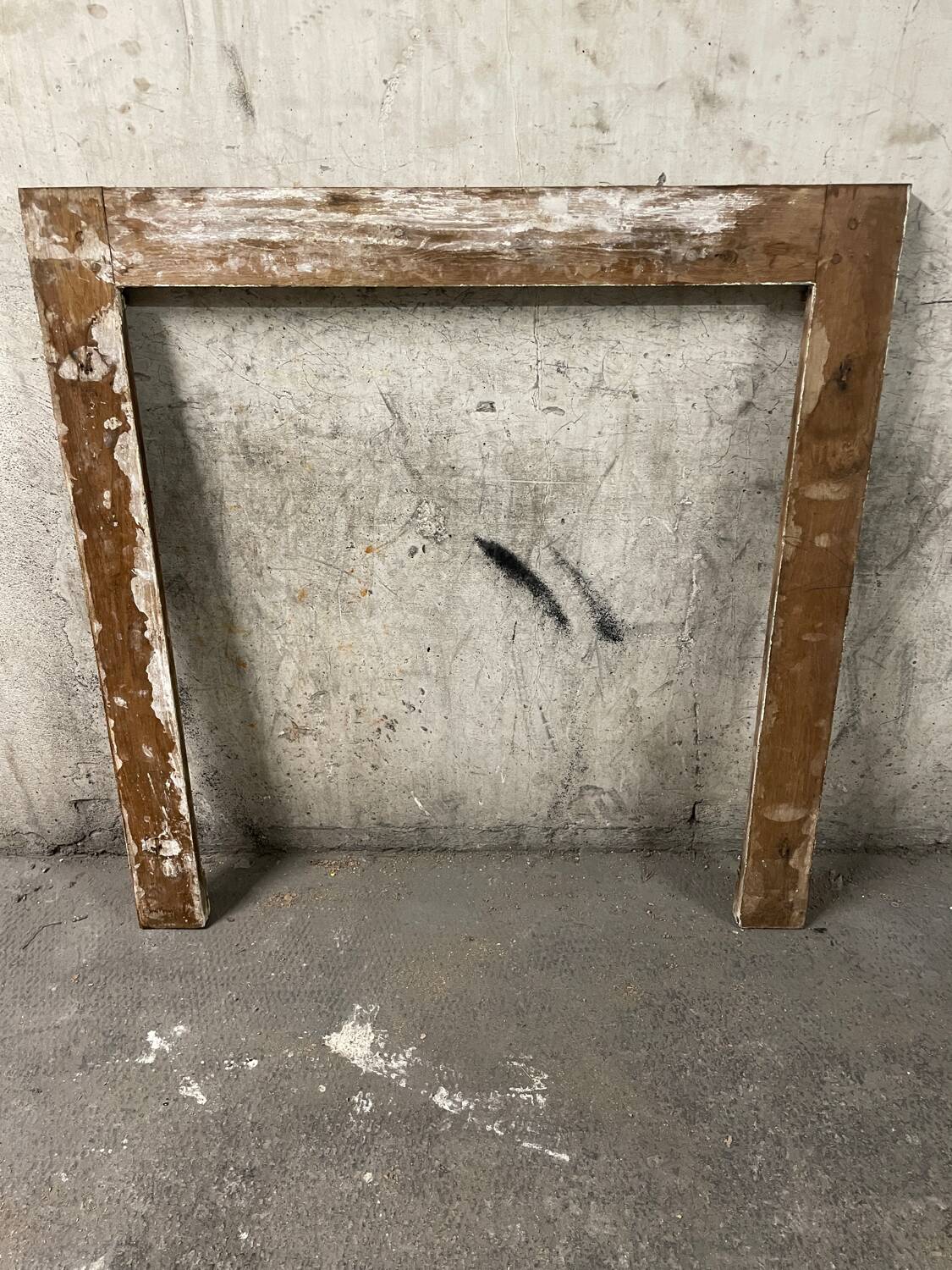Old folk art fireplace mantle