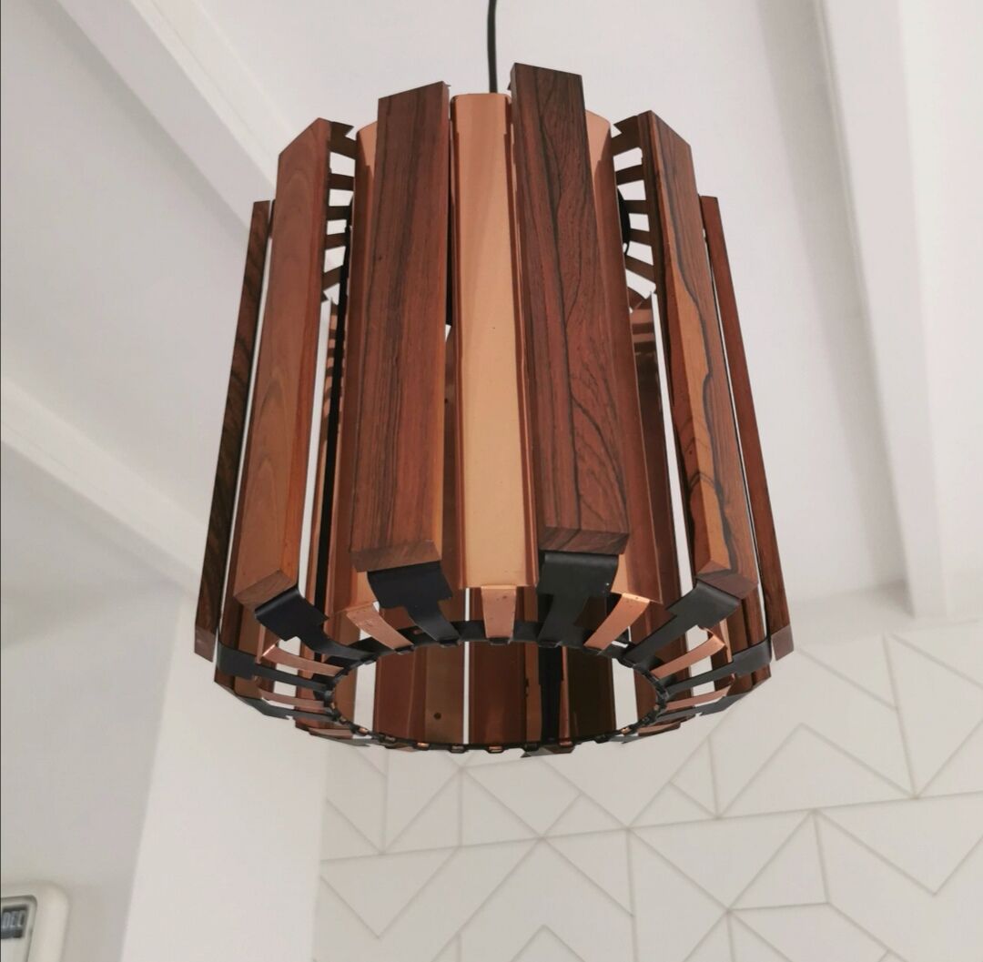 Mid century design pendant light werner schou, seventies