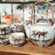 Asian set of a teapot and its cups