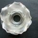 Art Deco art brass carved with acanthus, pink tulip in colorless glass
