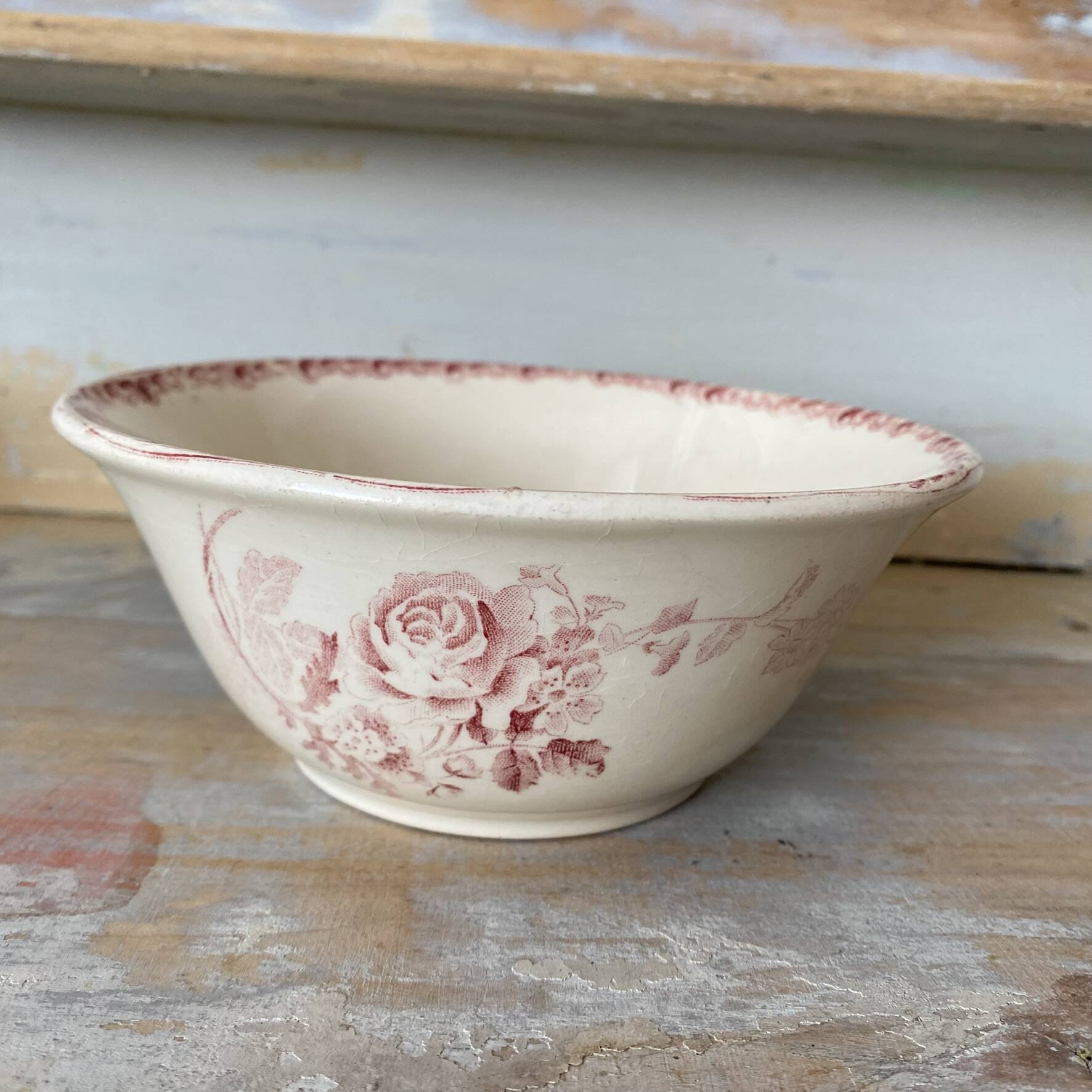 Ancient ironstone bowl from Choisy-le-Roi.