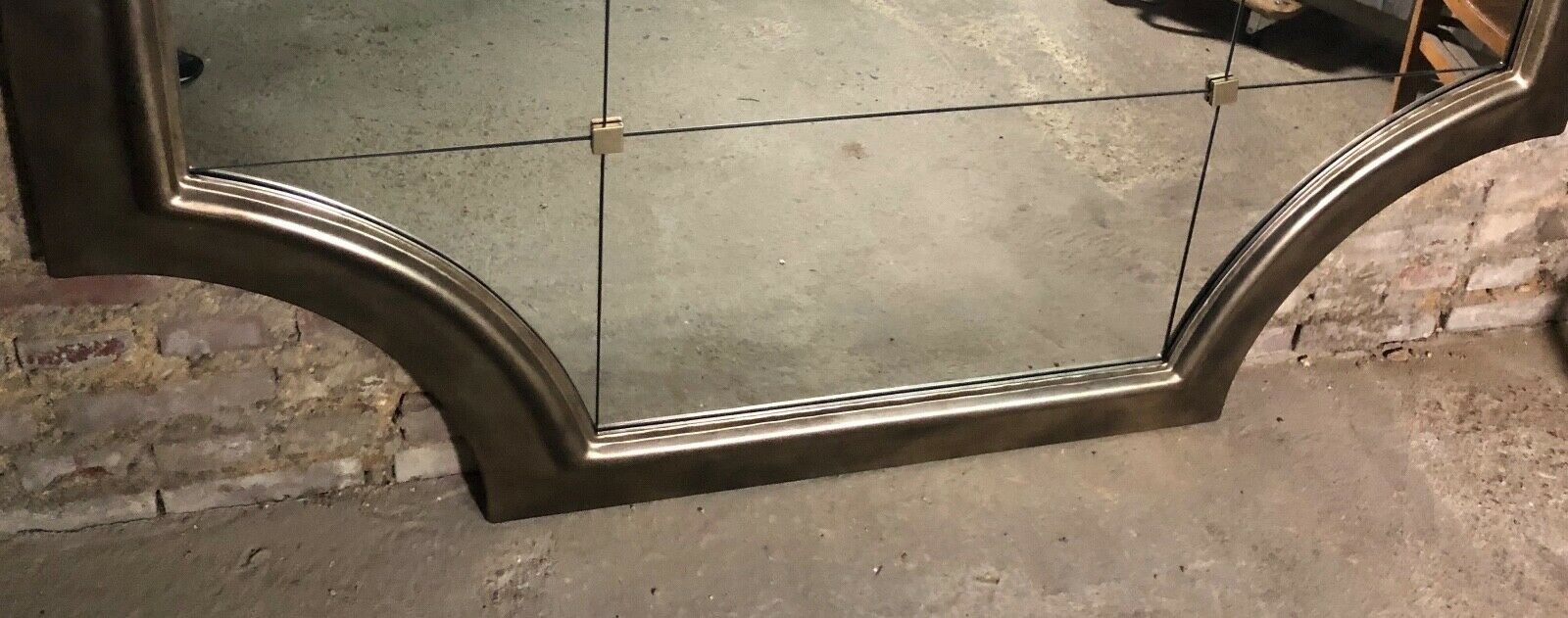 Square brewery mirror in metal champagne color 178 cm