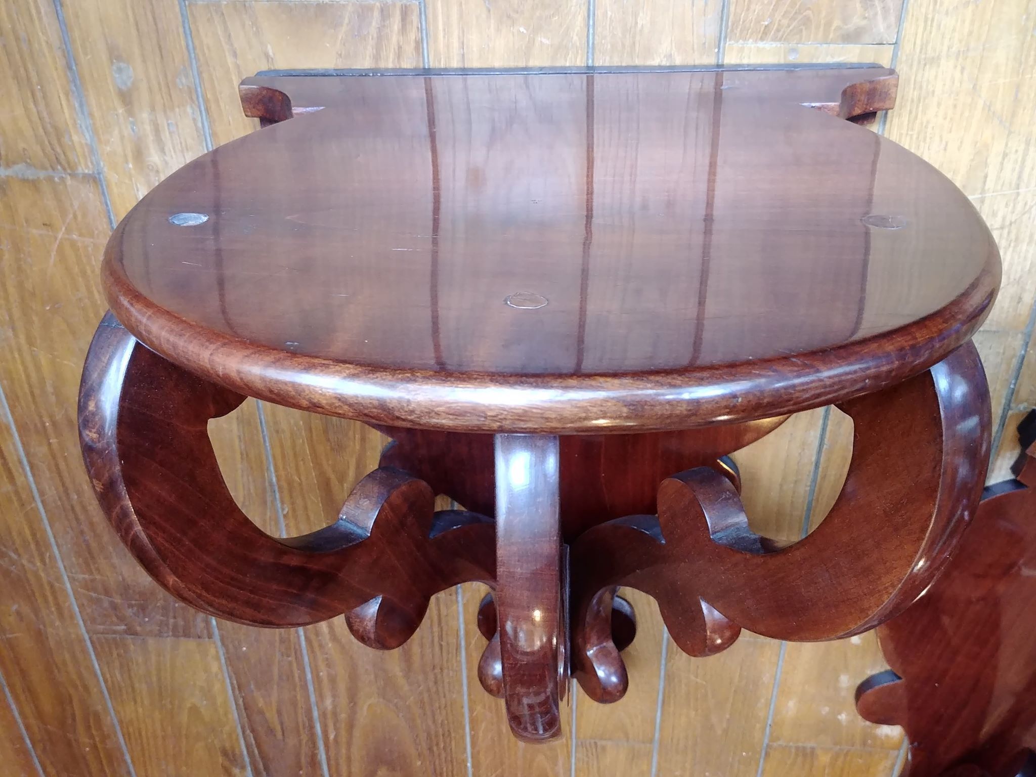 Pair of mahogany wall consoles