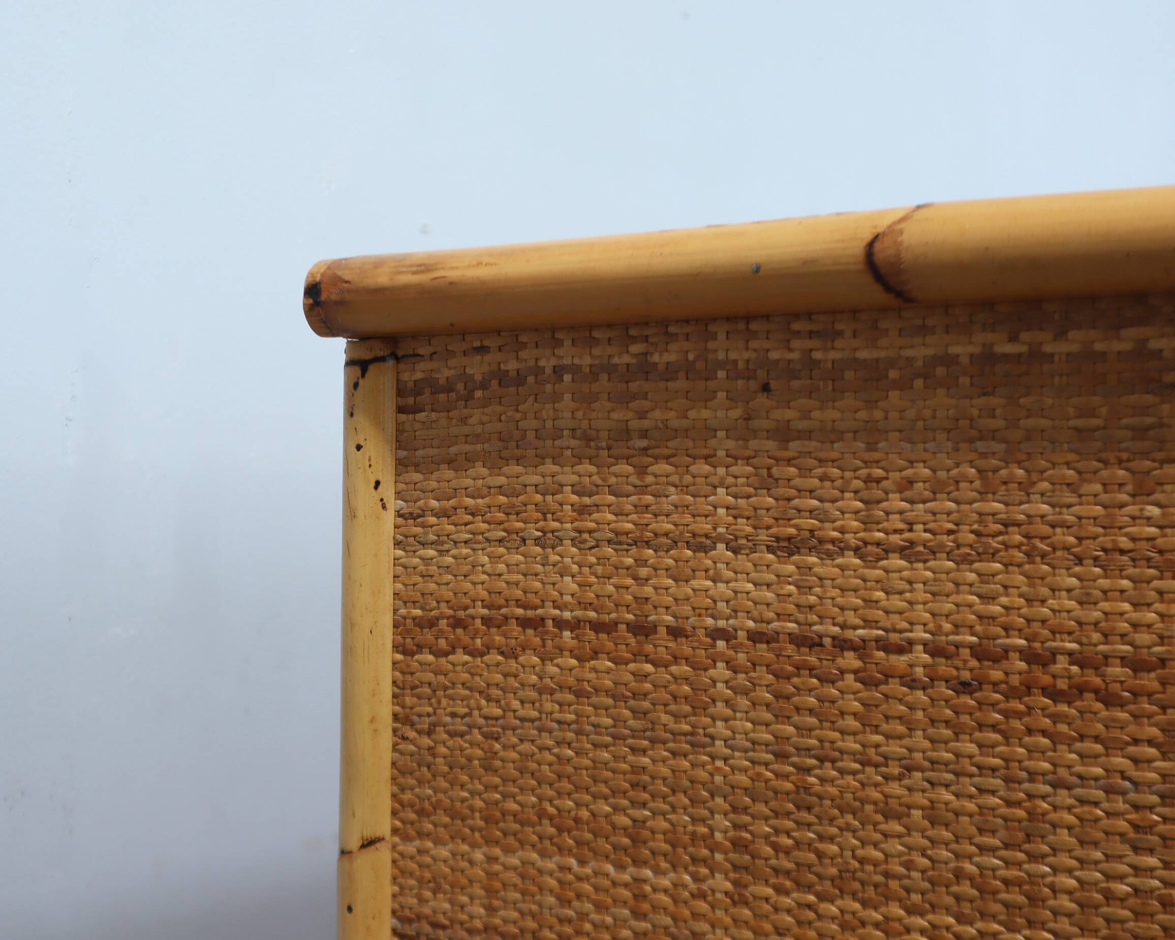 Vintage Dal Vera bamboo & rattan freestanding wardrobe 1970s