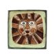 Square ceramic catchall by Roland Zobel, sun design, 1970s.