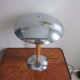 Lampe de bureau en metal chromè et bois