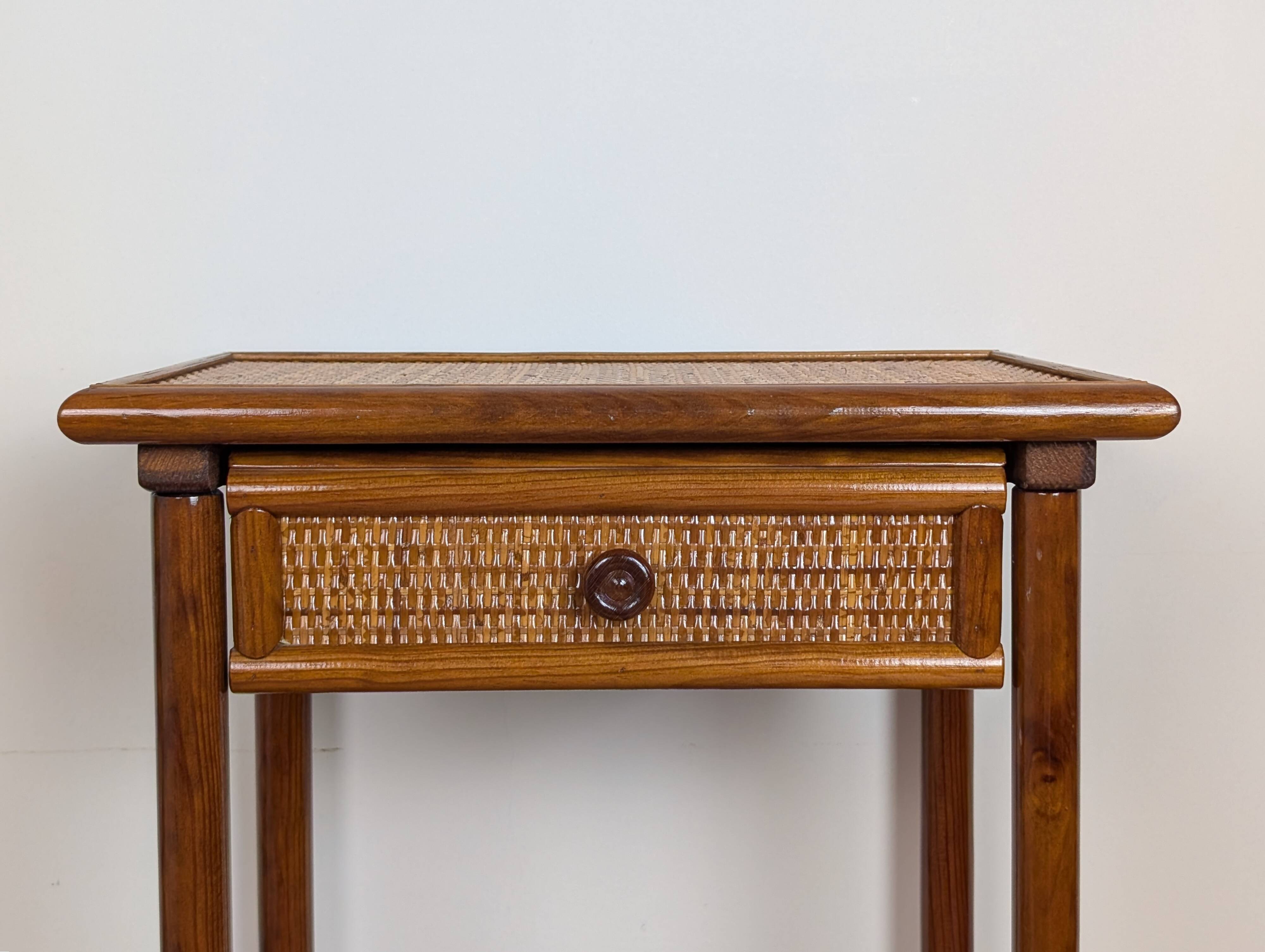 Rattan bedside table