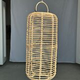 Large lantern-shaped rattan pendant lamp H50 D24