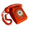 Téléphone vintage Socotel orange à cadran 1981