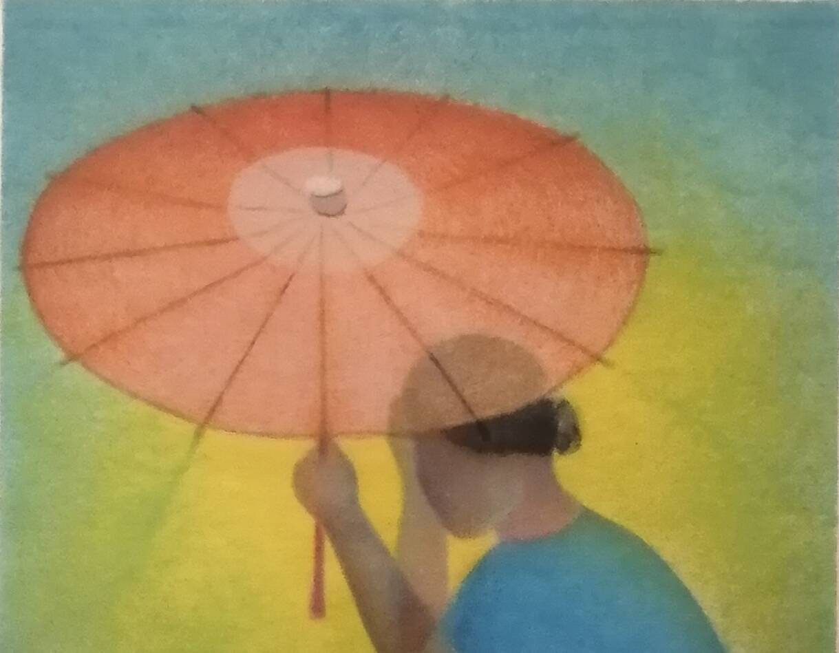 Lithograph "The Seller with the Parasol", Louis Toffoli (1907-1999)