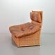 Gerard van de Berg Cognac Patchwork Leather 2-Seat Rockstyle Cane Sofa 70s