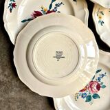 6 flat plates in Digoin Sarreguemines earthenware, "Yann" service