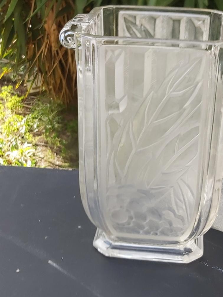 Glass Vase Art Deco Czechoslovakia Spip