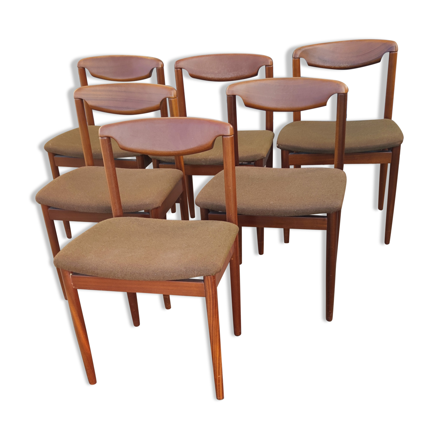 Set of 6 teak chairs circa 1960