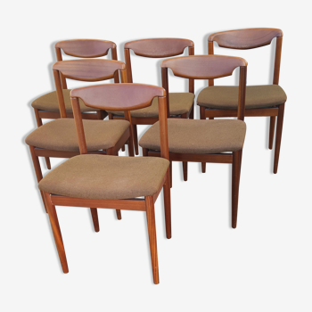 Serie de 6 chaises en teck vers 1960