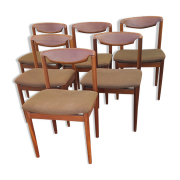 Set of 6 teak chairs circa 1960